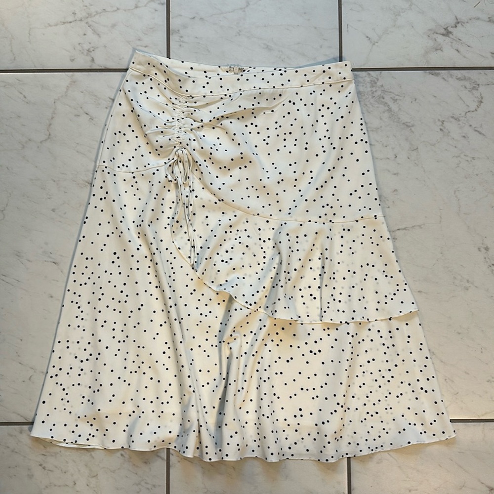 EUC Skies Are Blue Lined Polka Dot Skirt size M